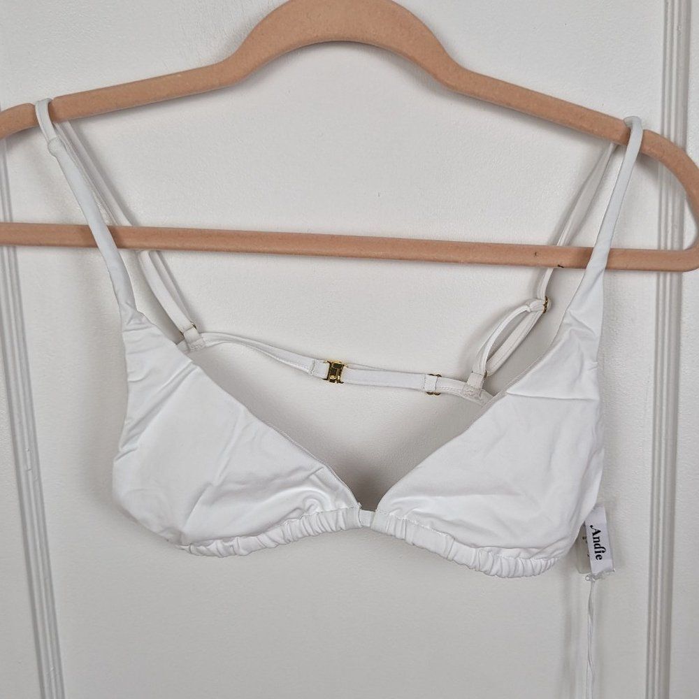Andie | NWT The Tropez Bikini Swim Top White Size Medium